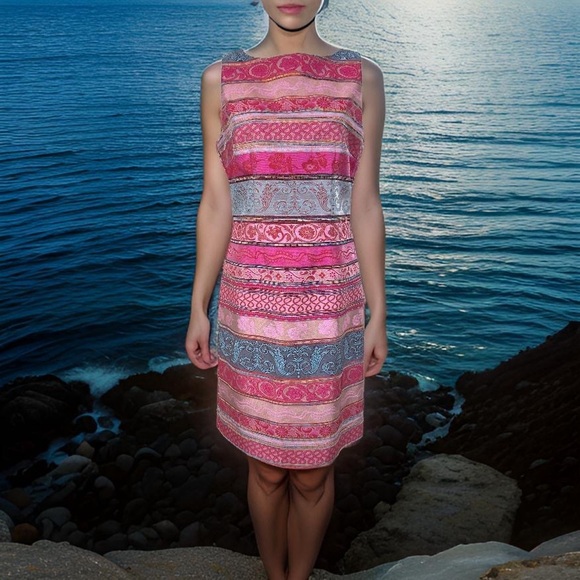 Chetta B, multicolor, sleeveless, kneel length, size 8, great condition - Picture 3 of 16